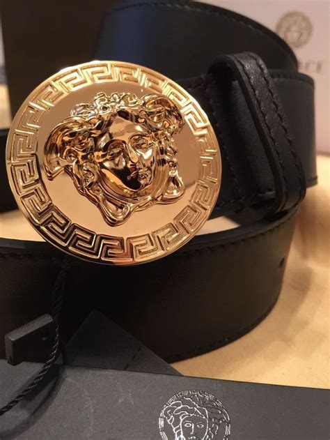 versace face belt buckle brass|authentic Versace belt.